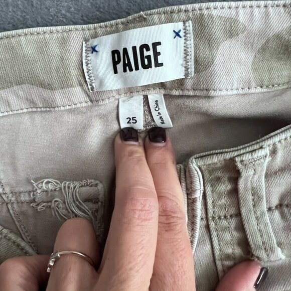 Paige Mayslie Jogger Jeans Faded Beige Camo Print - Picture 4 of 12
